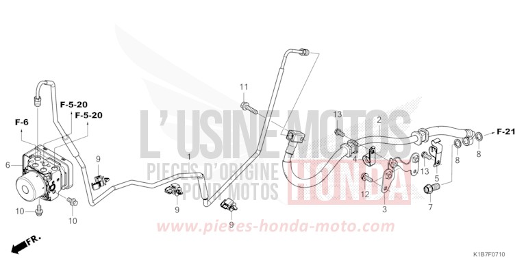 REAR BRAKE PIPE for Forza 350 MAT CYNOS GRAY METALLIC (NH312) from 2021